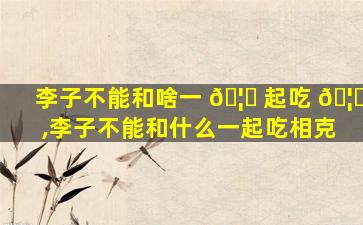 李子不能和啥一 🦉 起吃 🦄 ,李子不能和什么一起吃相克